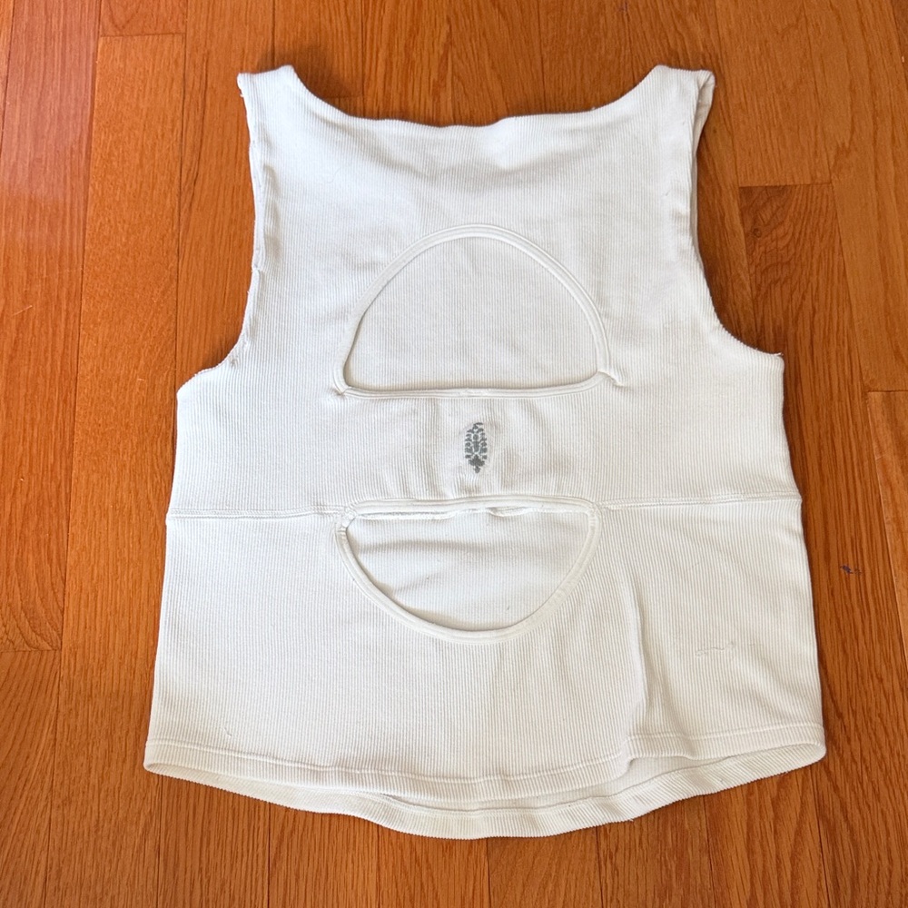 Free People Cream Ribbed Tank - Picture 3 of 4